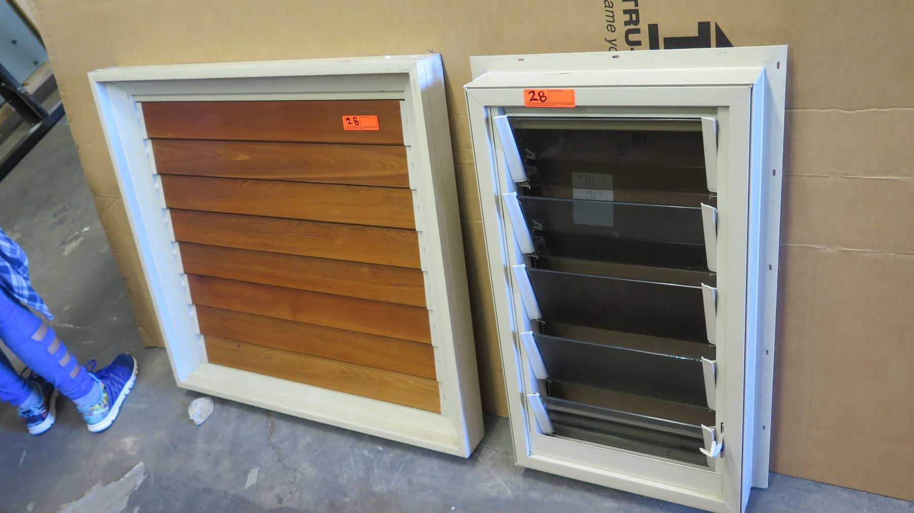 Louvered Frame Qty 2 Misc. Jalousie Windows - Nat. Wood Louver, Glass Louver, Aluminum ...