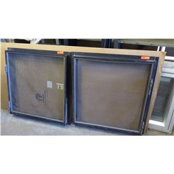 Qty 2 Tradewind Jalousie Windows w/Screens 37"X38.25" - Bronze Anodized (Missing Glass Panes), 6" Na