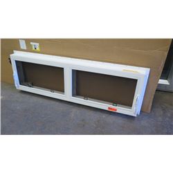 Horizontal Double Panel Jalousie Window w/Screens - 16-1/2" x 55-3/8" (No Glass Panes)