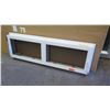 Image 1 : Horizontal Double Panel Jalousie Window w/Screens - 16-1/2" x 55-3/8" (No Glass Panes)