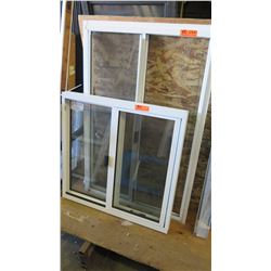 Qty 2 White Sliding Windows w/Screens 45-1/2" x 29-1/16" and 32" x 32" Retail $850