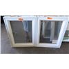 Image 1 : Qty 2 SWP White Vinyl Casement Windows w/Screen- 29 7/8" X 23 7/8" and 30-1/8" x 23-7/8" Block Frame