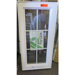 PlyGem Vinyl Awning Window w/Screen 38-7/8" x 18-7/8" - White, Grid Pattern $250 Retail