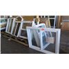 Image 1 : Qty 4 Misc. White Vinyl Sliding & Single Hung Windows - Various Sizes