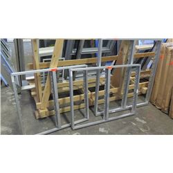 Qty 3 Misc. 4" Jalousie Window Frame (#1) 48-1/4" x 52", (#2) 48-1/4" x 36-1/4", (#3) 3/8" x 36-1/4"