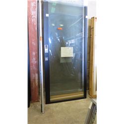 Commercial Grade 3-Panel Sliding Glass Door System w/Screen, Tracks 112  x 97 - Bronze, $2670 Retail