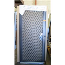 Security Screen Door 34-1/2" x 78-1/2" - Bronze Anodized, Diamond Grid Pattern, Hinged Left, $647 Re