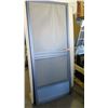 Image 1 : Screen Door 35-1/2" x 83-1/4" - Bronze Anodized, Hinged, $187 Retail (there's a tear on screen mesh)