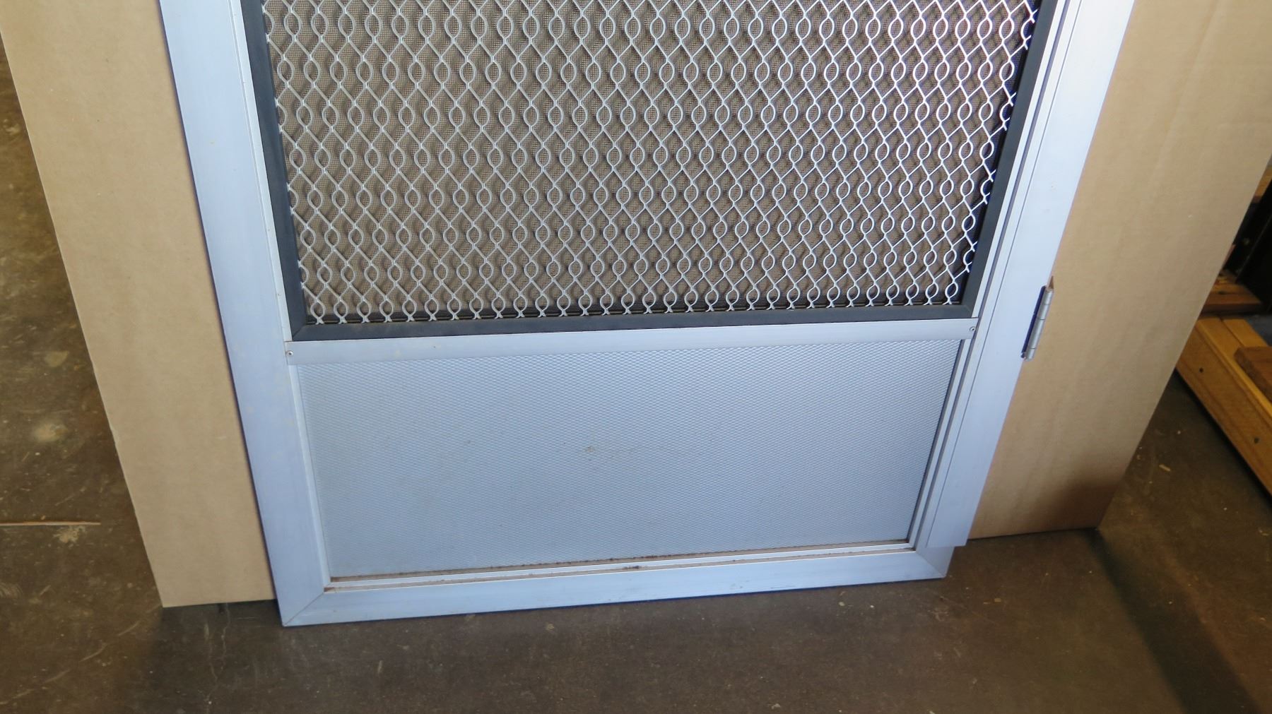 Screen Door 35 1 4 X 79 1 4 Clear Anodized Hinged 213 Retail screen-door-35-1-4-x-79-1-4-clear-anodized-hinged-213-retail