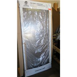 Screen Door System w/ Tempered Glass Panels 35  x 77-1/2  - White Painted Finish, Hinged, $130 Retai