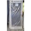 Image 2 : Security Screen Door Set 35-1/2" x 79-3/4"- Diamond Pattern Grill, White Painted $1862 Retail