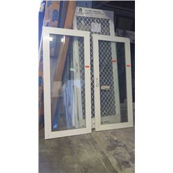 2-Panel Glass Doors 26-7/16" x 68-7/8" - Fixed, White Painted Finish, 1/8" Clear Glass