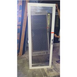 Security Screen Door 29-5/8" x 79-1/4"  - Stnls Steel Mesh Screen, White Painted Finish, Hinged Left