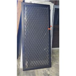 Security Screen Door 35-9/16" x 79-9/16" - Diamond Pattern Grill, Bronze Anodized Finish, Hinged, $3