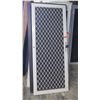 Image 1 : Security Screen Door 31-3/8" x 79-3/16" - Diamond Pattern Grill, White Painted Finish, Hinged, Retai