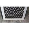 Image 2 : Security Screen Door 31-3/8" x 79-3/16" - Diamond Pattern Grill, White Painted Finish, Hinged, Retai