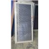 Image 1 : Security Screen Door 35-1/2" x 79-3/8"- Diamond Pattern Grill, White Finish, (missing mounts), Hinge