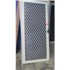 Image 1 : Security Screen Door 34-3/8" x 79-3/16" - Diamond Pattern Grill, White Finish (missing mounts), Hing