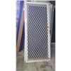 Image 1 : Security Screen Door 35-3/8" x 83" - Diamond Pattern Grill, White Finish, Hinged, Retail $492