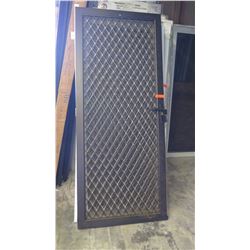 Security Screen Door 34-11/16" x 81-3/16" - Diamond Pattern Grill, Bronze Anodized Finish, Hinged, $