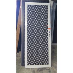 Security Screen Door 31-9/16" x 79-5/16" - Diamond Pattern Grill, White Finish, Hinged, Retail $370