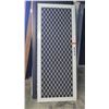 Image 1 : Security Screen Door 31-9/16" x 79-5/16" - Diamond Pattern Grill, White Finish, Hinged, Retail $370