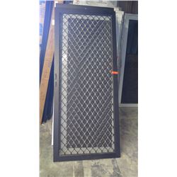 Security Screen Door 35-3/8" x 83-1/4" - Diamond Pattern Grill, Bronze Anodized Finish, Hinged, $429