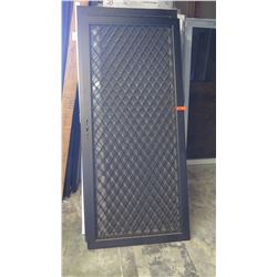 Security Screen Door 35-3/8" x 79-3/4" - Diamond Pattern Grill, Bronze Anodized Finish, Hinged, $381