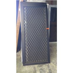 Security Screen Door 35-3/8" x 79-3/4" - Diamond Pattern Grill, Bronze Anodized Finish, Hinged, $381