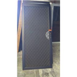 Security Screen Door 35-5/8" x 78-9/16" - Diamond Pattern Grill, Bronze Anodized Finish, Hinged, $62