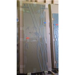 Etched Glass Door Panel 3/8" Etched Bamboo, 27-3/16" x 79-1/2"  $1562 Retail