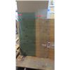 Image 1 : Qty 2 Glass Panels: 20-3/8" x 54-5/8" (3/16" Aqua) and 12-1/4" x 57-3/4" (3/16" Obscure) Tempered