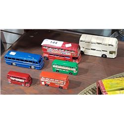 LOT OF 6 DIE CAST DOUBLE DECKER BUSES