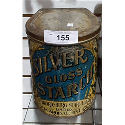 VINTAGE SILVER GLOSS STARCH TIN