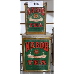 PAIR VINTAGE NABOB TEA TINS