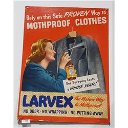 VINTAGE LARVEX CARDBOARD ADVERT