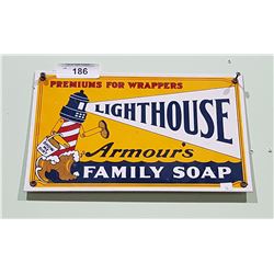 LIGHTHOUSE FAMILY SOAP PORCELAIN SIGN