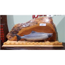 CARVED WOOD SALMON