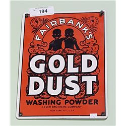 GOLD DUST PORCELAIN SIGN