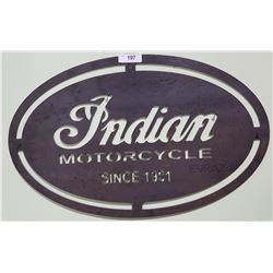 STEEL INDIAN MOTORCYCLE SIGN