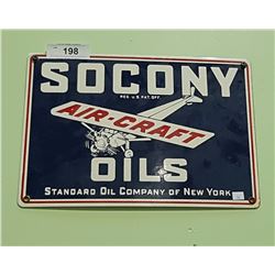 SOCONY AIR CRAFT OILS PORCELAIN SIGN