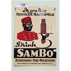 SAMBO CHOCOLATE MALTED MILK SST SIGN