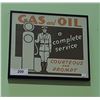 Image 1 : FRAMED CARDBOARD GAS & OIL SIGN