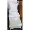 Image 1 : WHITE SLIPPER CHAIR W/FOOTSTOOL