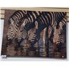 Image 1 : ORIGINAL OIL ON CANVASE OF ZEBRAS