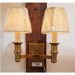 BRASS 2 LIGHT WALL SCONCE