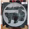 Image 1 : SIGNED CARVED POLAR BEAR MARBLE PLAQUE
