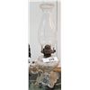 Image 1 : GLASS OIL LAMP PRINCESS FEATHER PATTERN