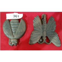 PAIR OF CAST IRON FIGURAL DOORKNOCKERS