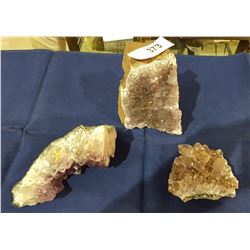 THREE PCS AMETHYST GEODES